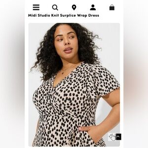 Torrid Midi Studio Knit Surplice Wrap Dress